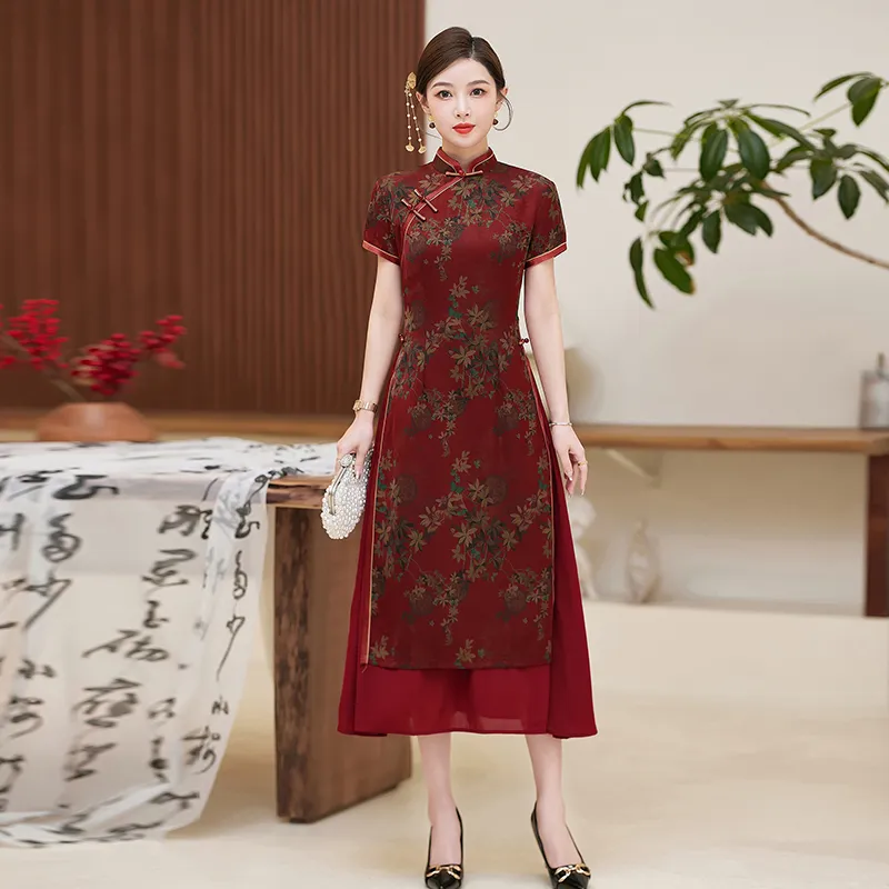 Yi Mengyuan Short Sleeved Dress Women's-3