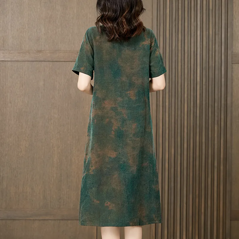 Yi Mengyuan Silk Short Sleeved Dress Women's-3