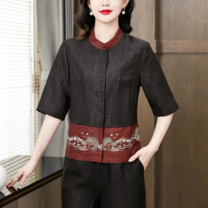 Yi Mengyuan Shirts Women's Black-3