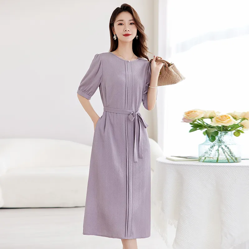 Yi Mengyuan Silk Short Sleeved Dress Women's-11