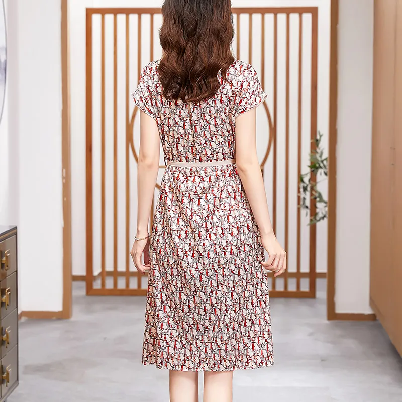 Yi Mengyuan Silk Short Sleeved Dress Women's-1