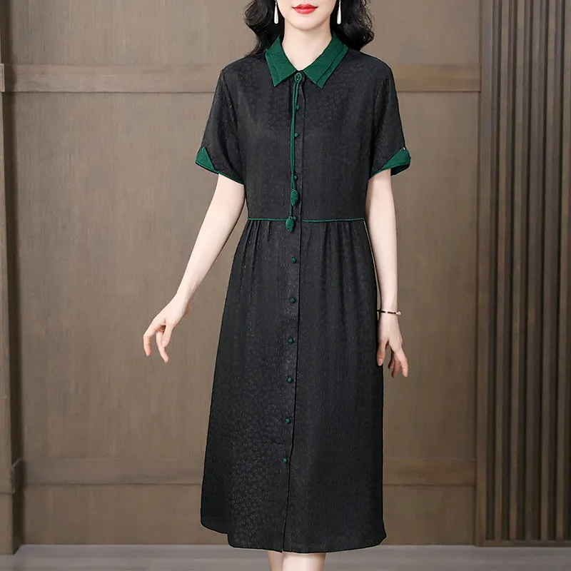 Yi Mengyuan Short Sleeved Dress Women's-5