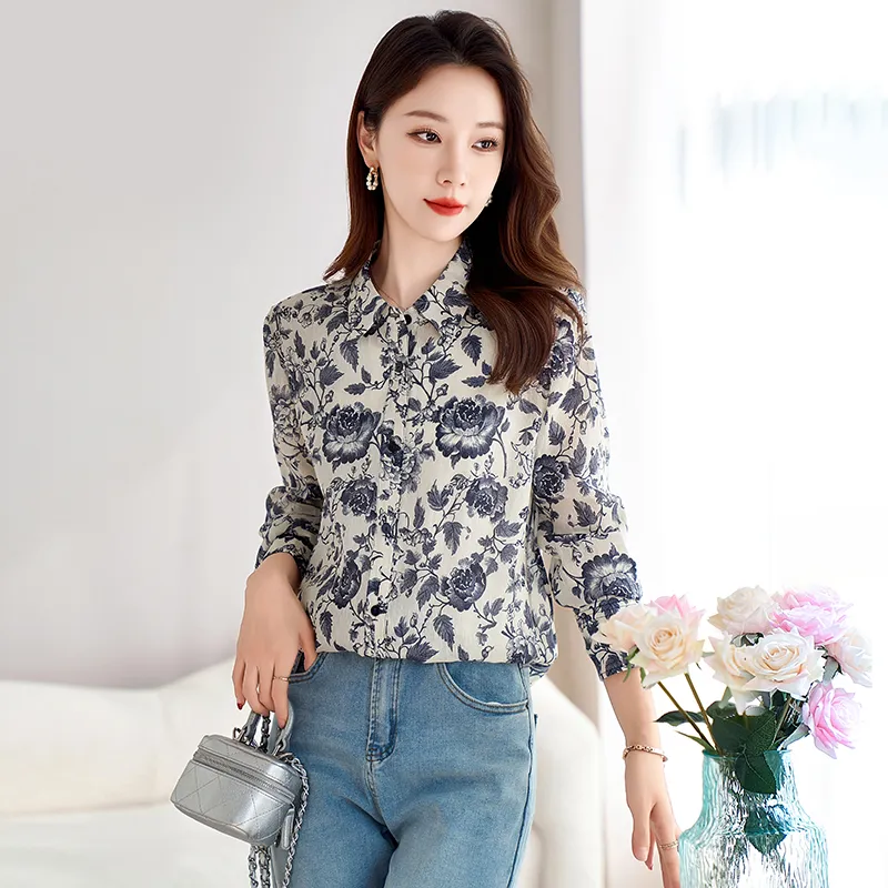 Yi Mengyuan Shirts Women's Blue And White Porcelain-3