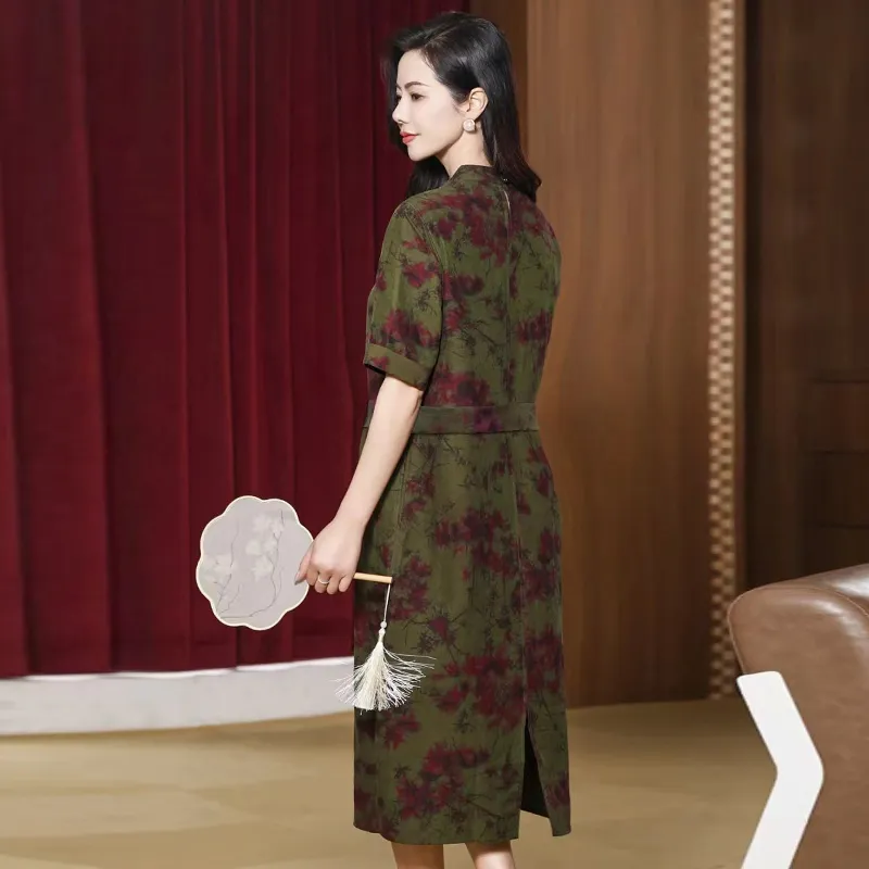 Yi Mengyuan Silk Short Sleeved Dress Women's Image Color-4