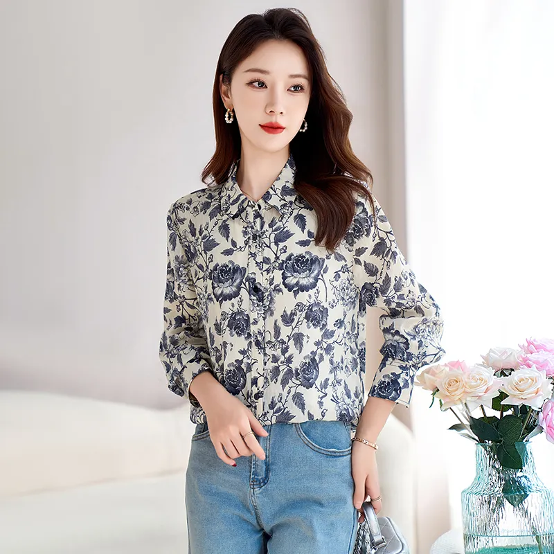 Yi Mengyuan Shirts Women's Blue And White Porcelain-2