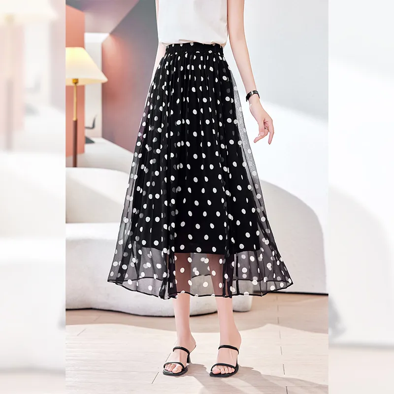 Yi Mengyuan Silk Casual Long Skirt Women's-4