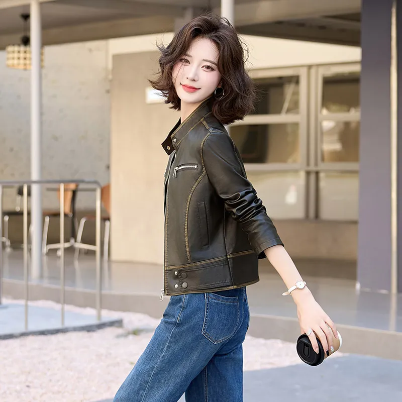 Yi Mengyuan Leather Jacket Women's-2