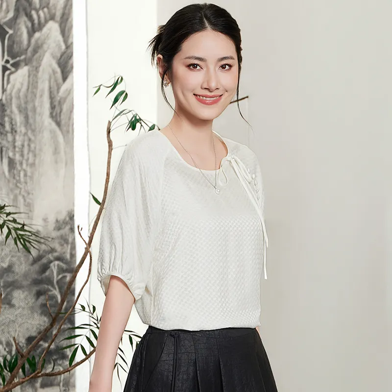 Yi Mengyuan Short Sleeved Silk Shirt Women's-8