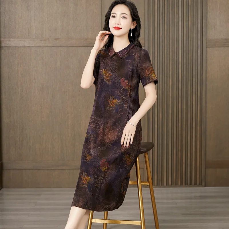Yi Mengyuan Short Sleeved Dress Women's-4