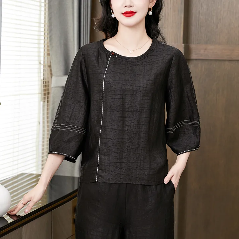 Yi Mengyuan Shirts Women's Black-6