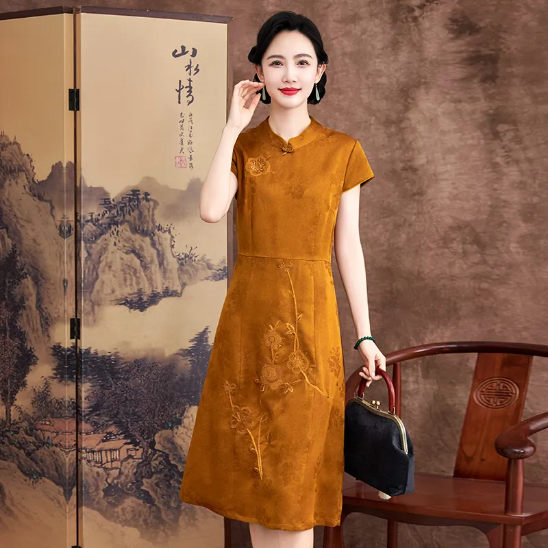 Yi Mengyuan Short Sleeved Dress Women's-5