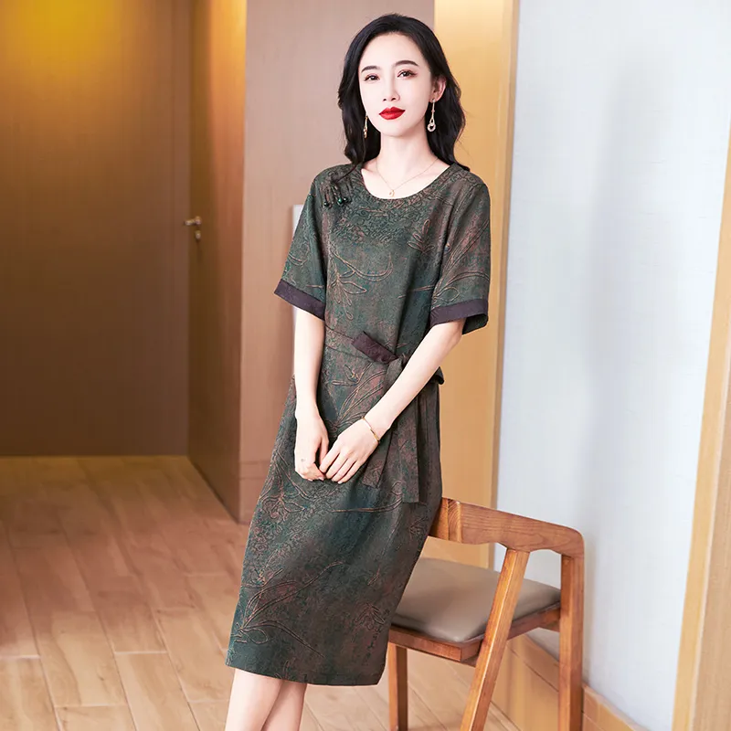 Yi Mengyuan Short Sleeved Dress Women's-5