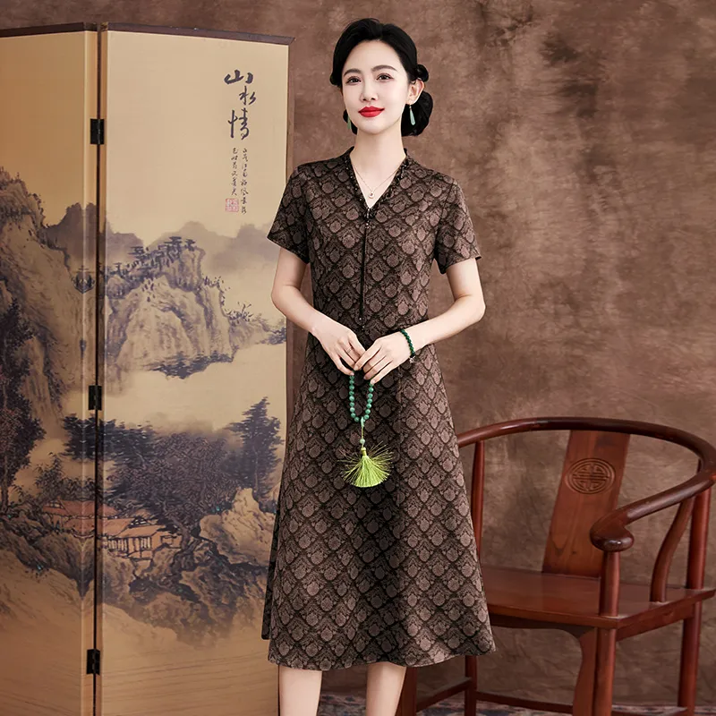 Yi Mengyuan Short Sleeved Dress Women's-8
