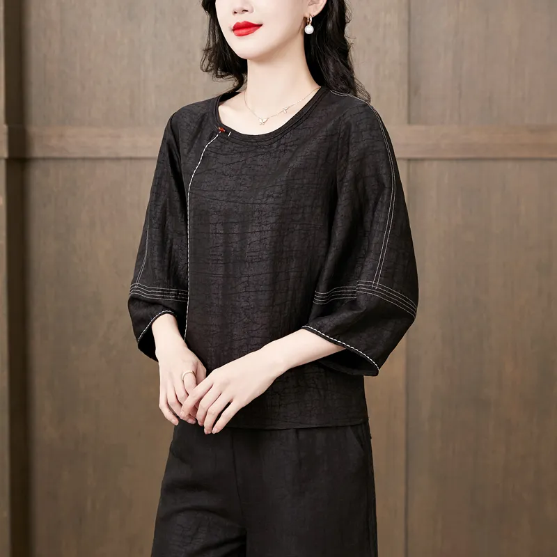 Yi Mengyuan Shirts Women's Black-5