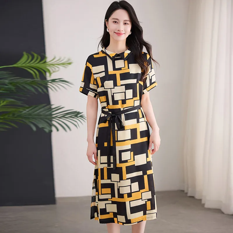Yi Mengyuan Silk Short Sleeved Dress Women's-4