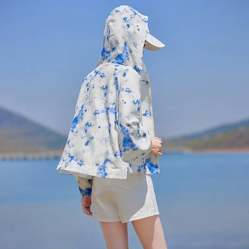 Yi Mengyuan Silk Jackets & Coats Women's Sky Blue-4