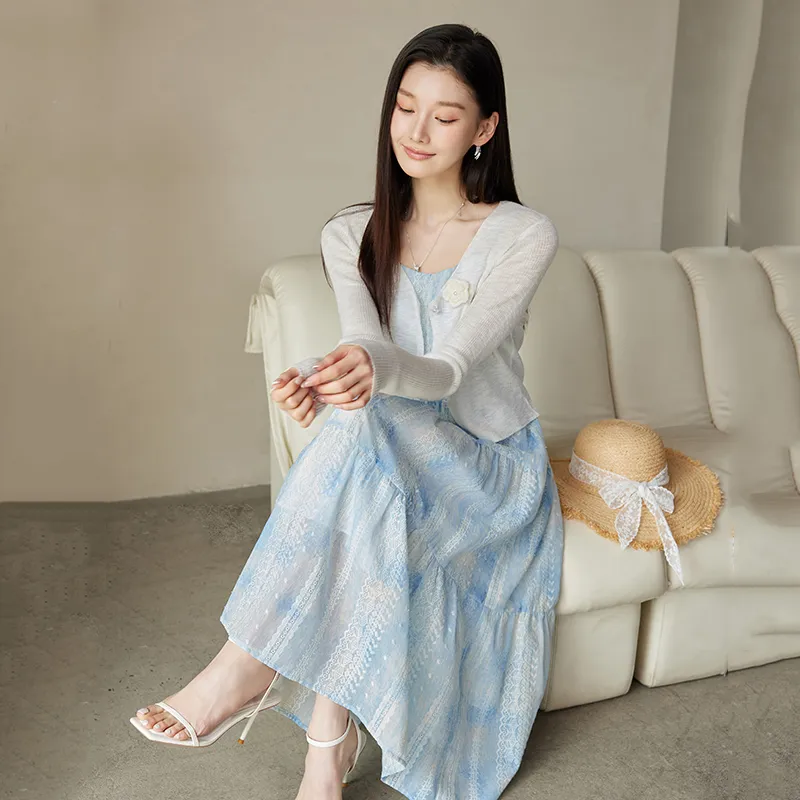 Yi Mengyuan Two Piece Skirt Sets Women's-9