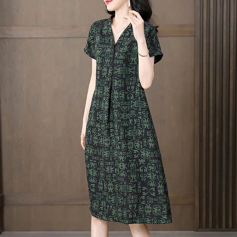 Yi Mengyuan Short Sleeved Dress Women's-2