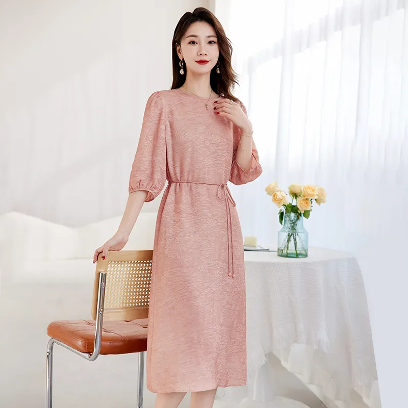 Yi Mengyuan Silk Short Sleeved Dress Women's-8