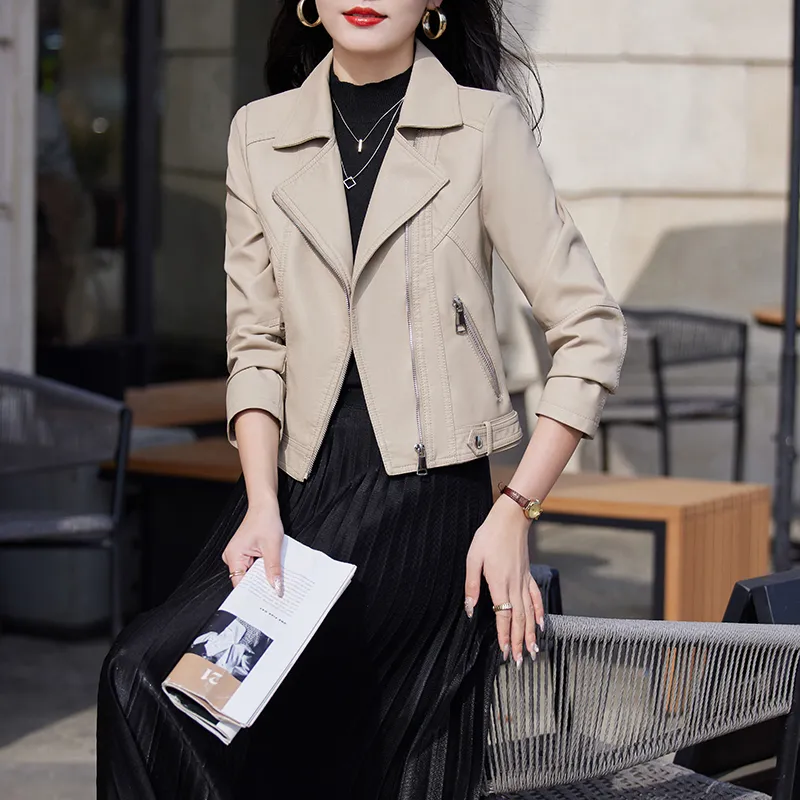 Yi Mengyuan Leather Jacket Women's-12