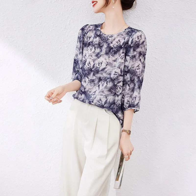 Yi Mengyuan Silk Shirt Women's Image Color-4