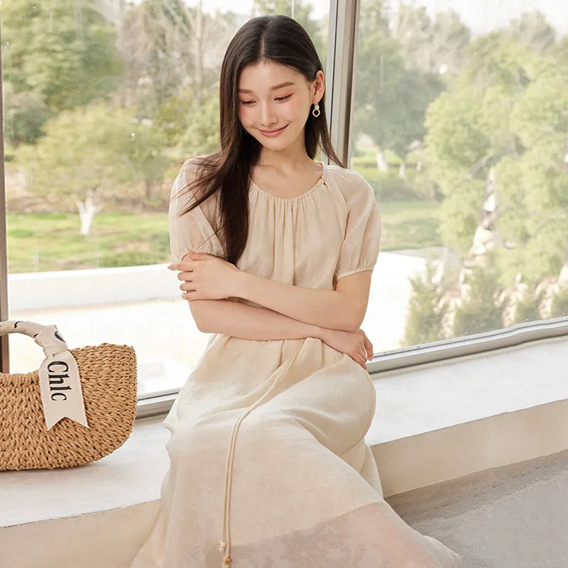 Yi Mengyuan Short Sleeved Dress Women's-6