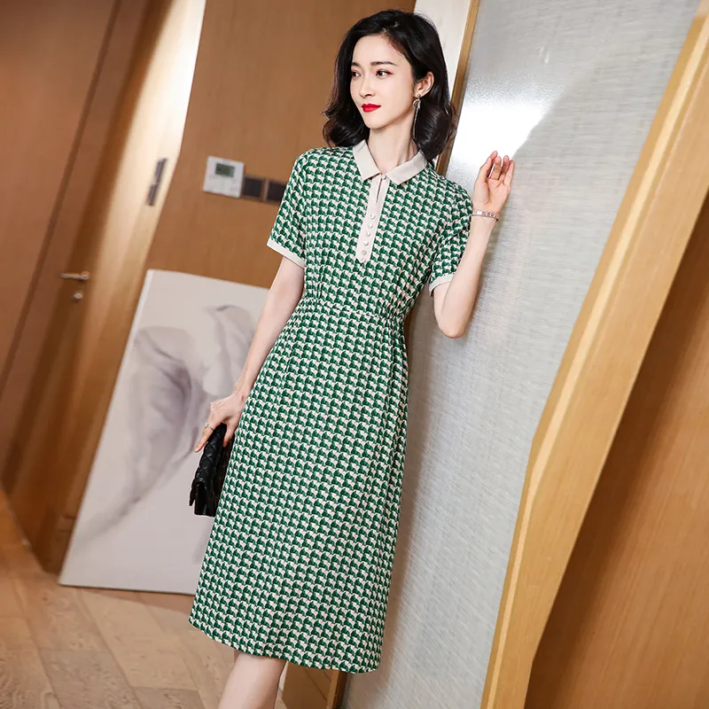 Yi Mengyuan Silk Short Sleeved Dress Women's-1