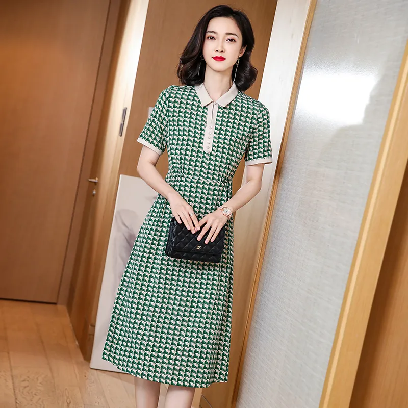 Yi Mengyuan Silk Short Sleeved Dress Women's-3