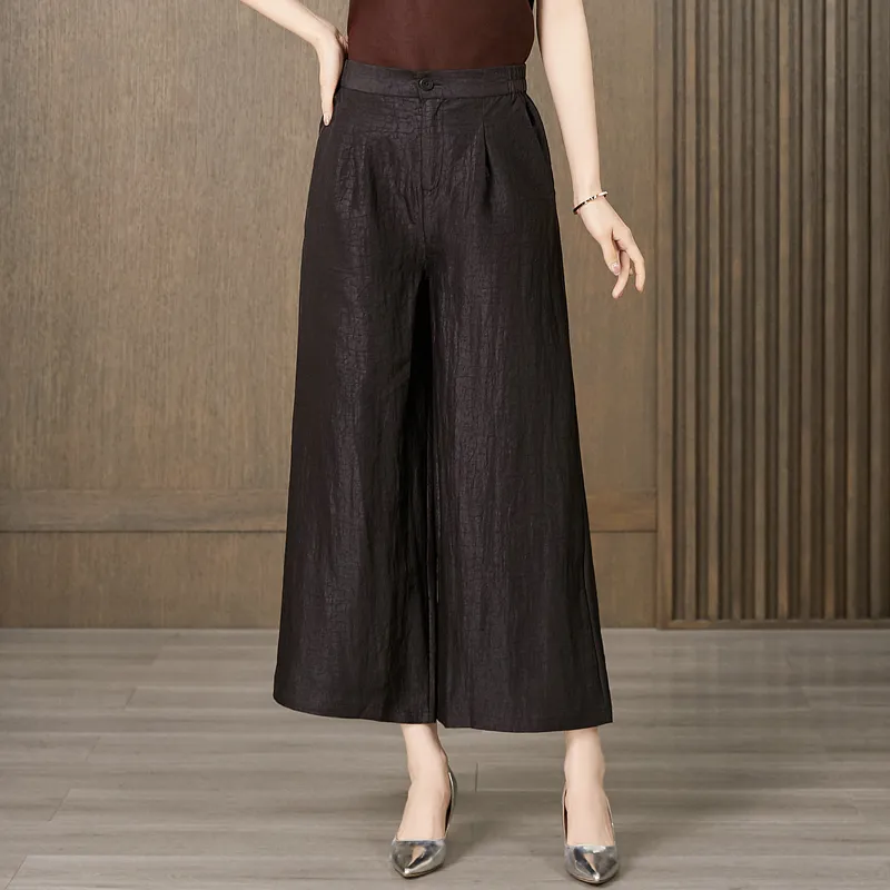 Yi Mengyuan Silk Casual Pants Women's-4