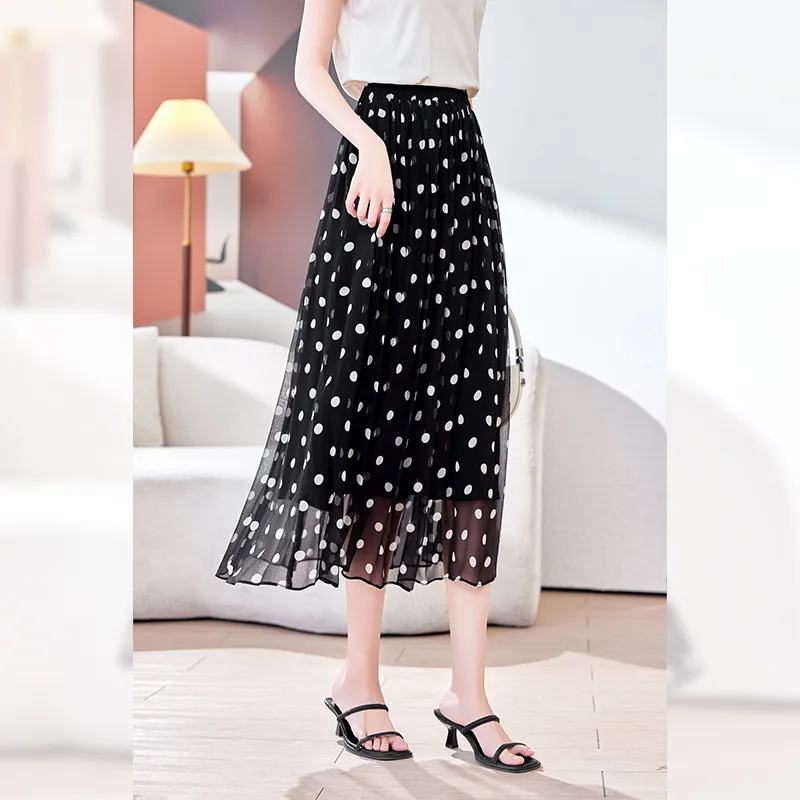 Yi Mengyuan Silk Casual Long Skirt Women's-1