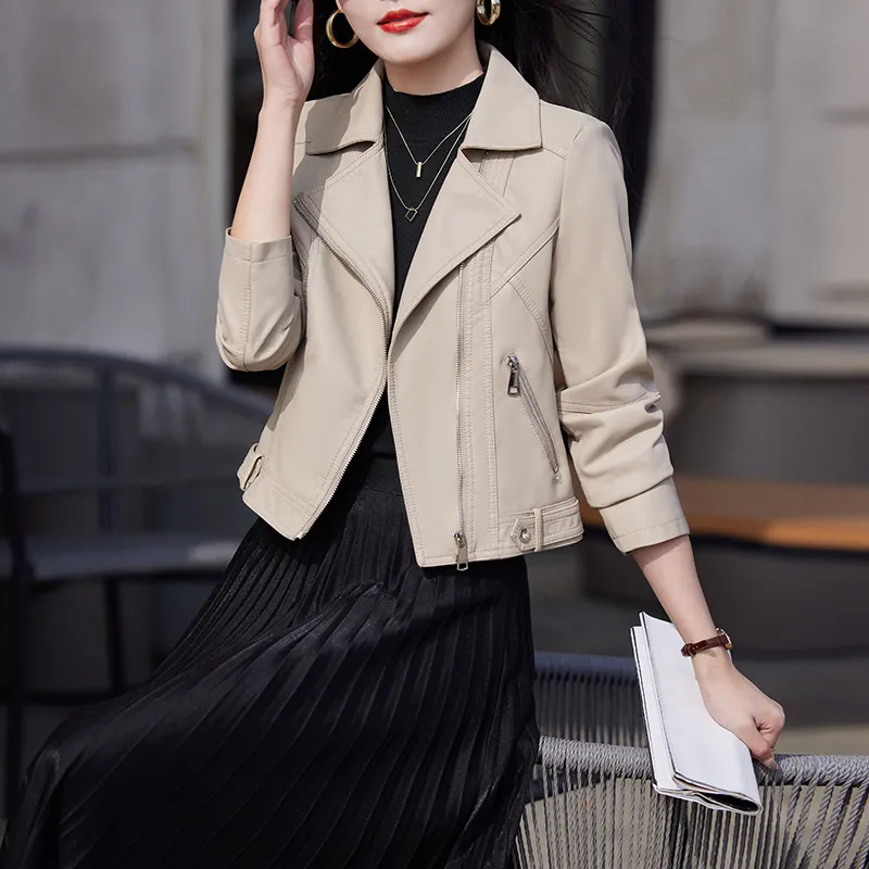 Yi Mengyuan Leather Jacket Women's-11