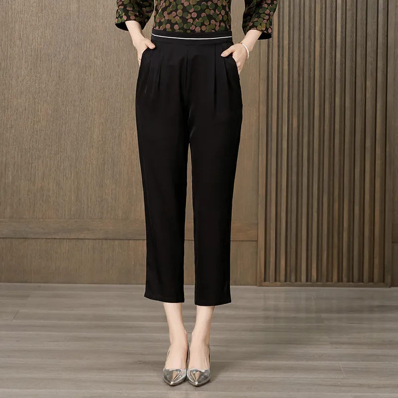 Yi Mengyuan Silk Casual Pants Women's-3