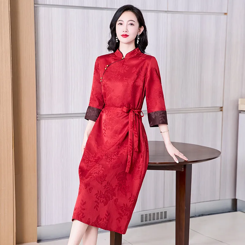 Yi Mengyuan Silk Short Sleeved Dress Women's-3