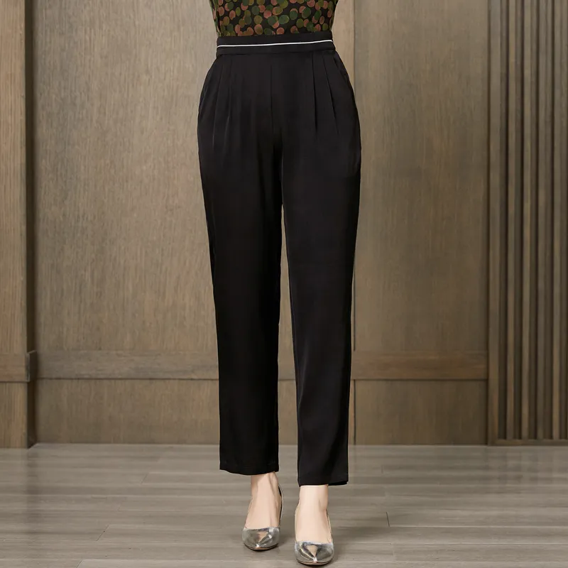 Yi Mengyuan Silk Casual Pants Women's-2