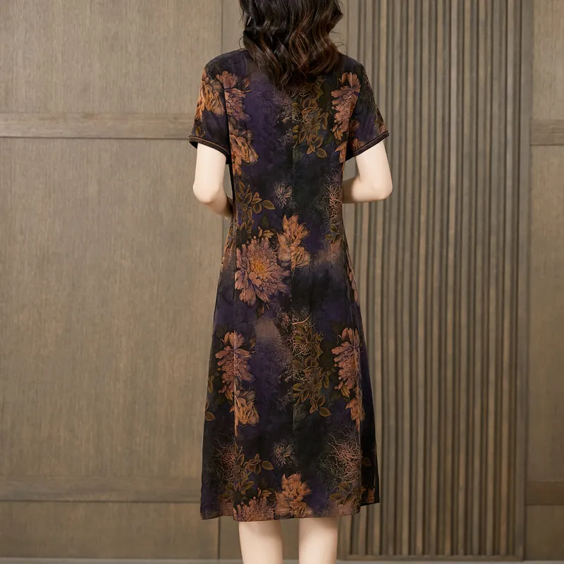 Yi Mengyuan Silk Short Sleeved Dress Women's-1