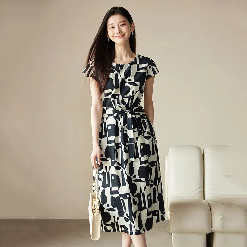 Yi Mengyuan Short Sleeved Dress Women's-2