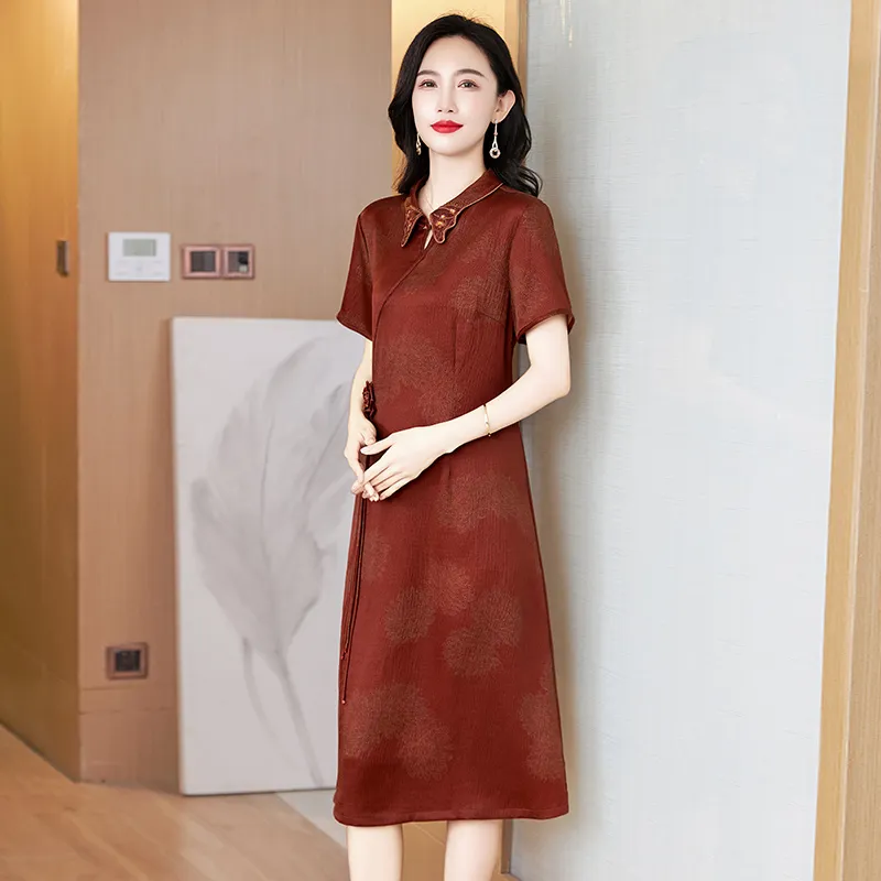 Yi Mengyuan Short Sleeved Dress Women's-3