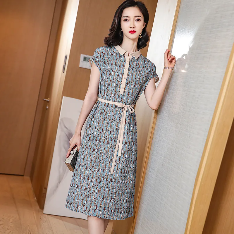Yi Mengyuan Silk Short Sleeved Dress Women's-8