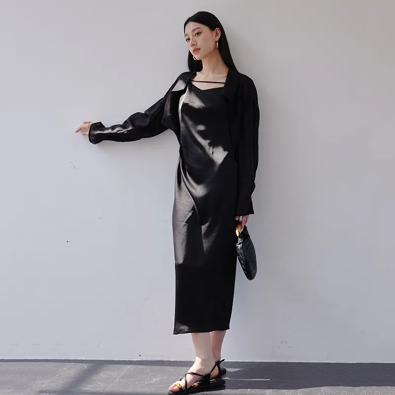 Yi Mengyuan Skirt Set Women's Black-2
