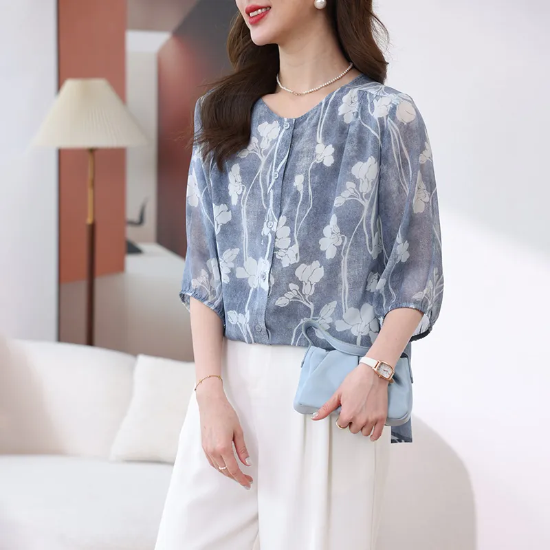 Yi Mengyuan Shirts Women's Denim Pattern-3