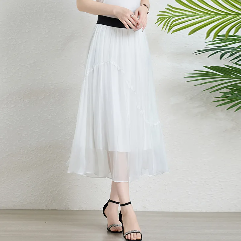 Yi Mengyuan Silk Casual Long Skirt Women's-2
