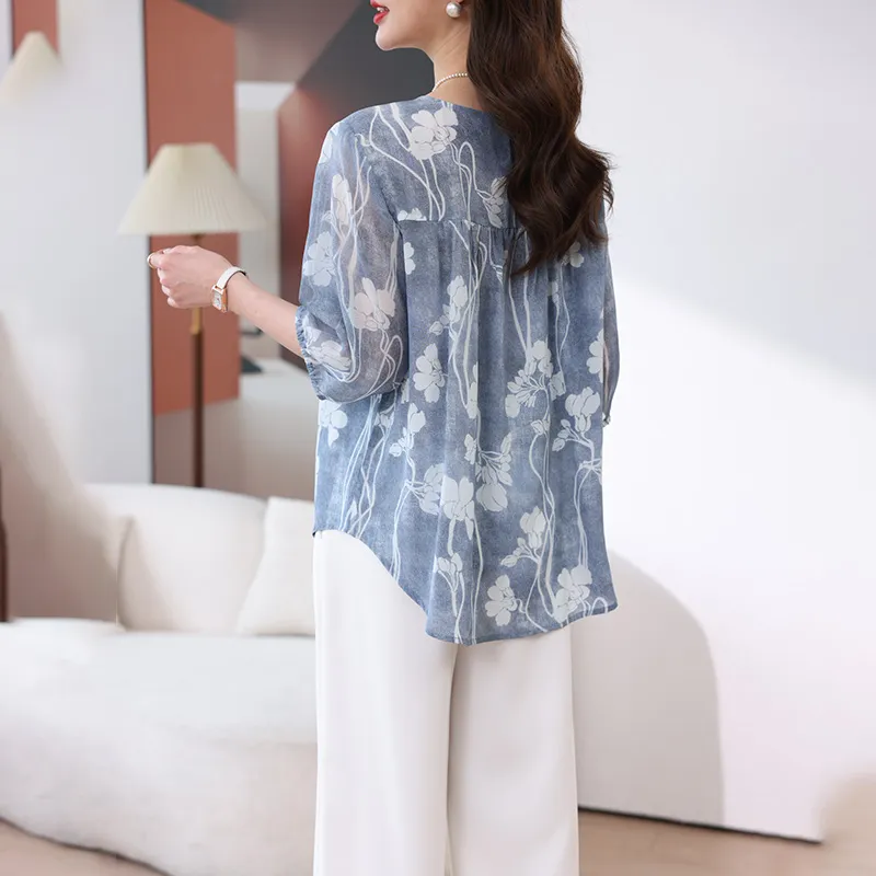 Yi Mengyuan Shirts Women's Denim Pattern-1