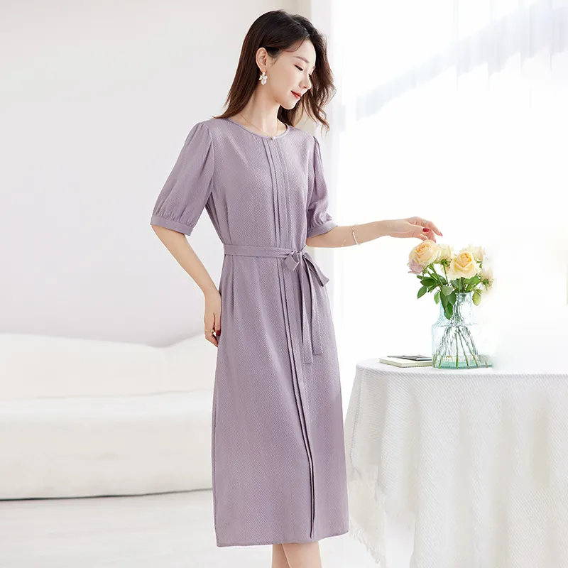 Yi Mengyuan Silk Short Sleeved Dress Women's-9