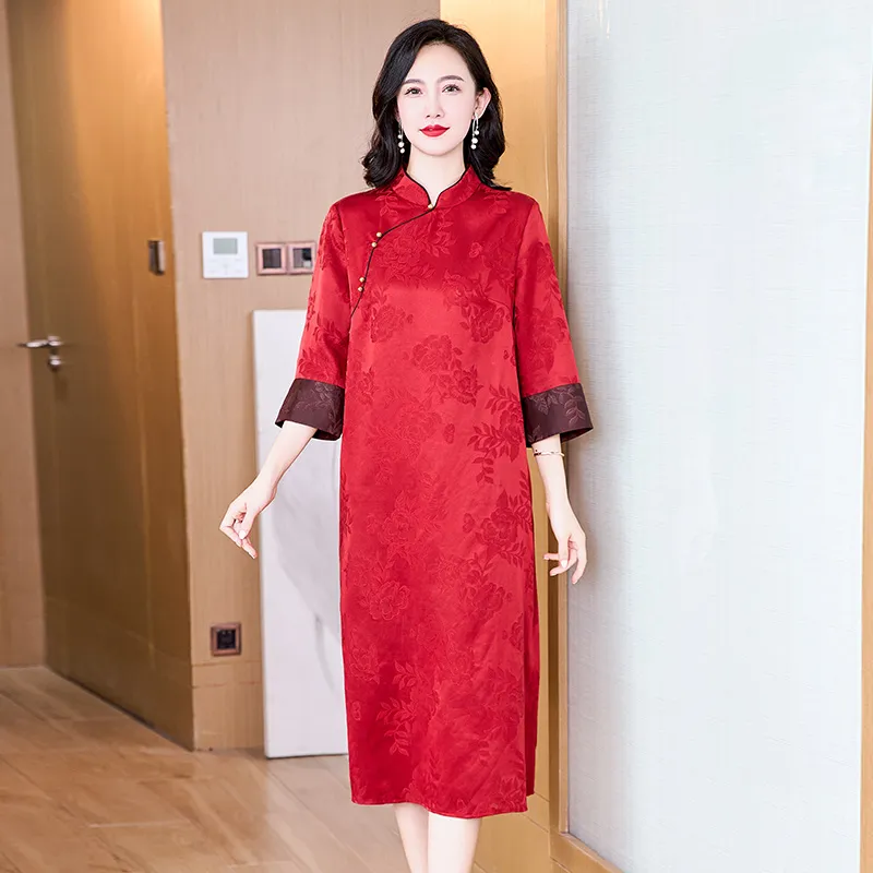 Yi Mengyuan Silk Short Sleeved Dress Women's-2