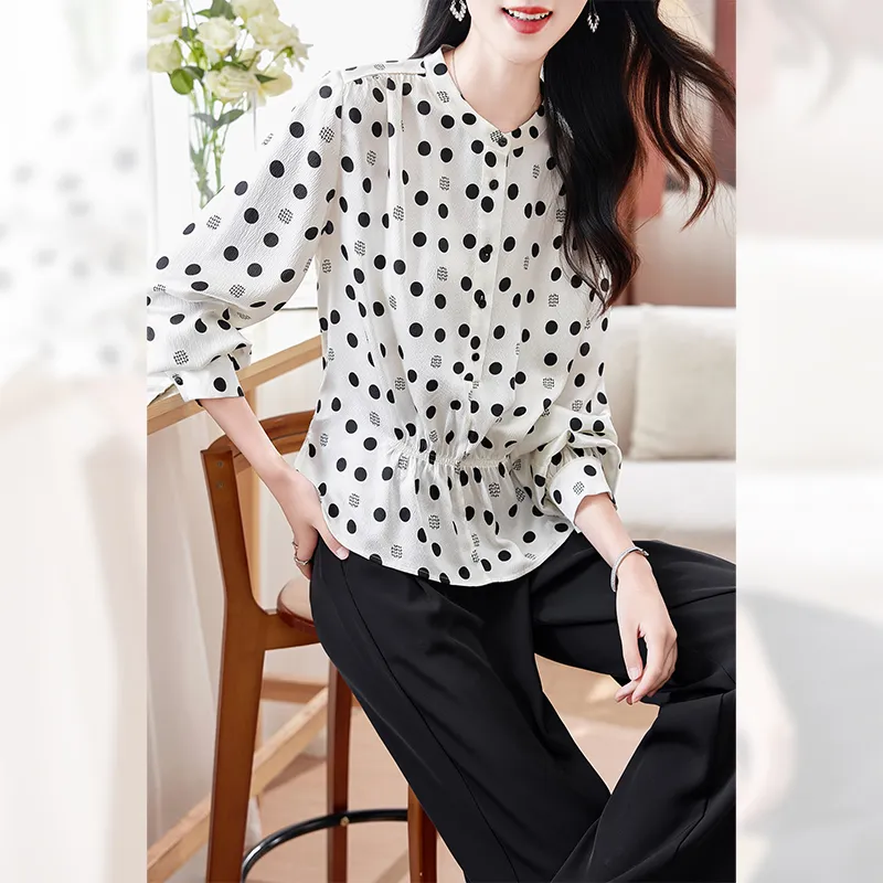 Yi Mengyuan Long Sleeved Silk Shirt Women's-2