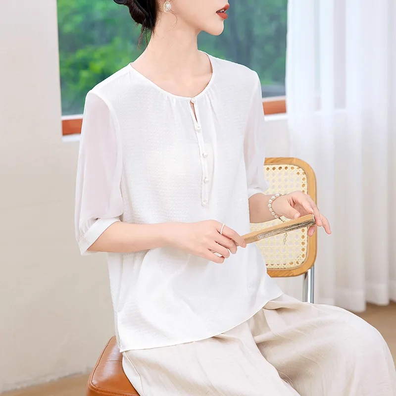 Yi Mengyuan Shirts Women's White-3