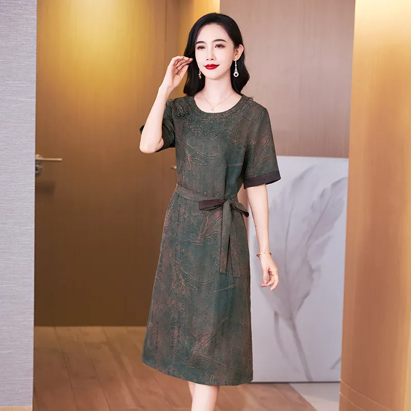 Yi Mengyuan Short Sleeved Dress Women's-4