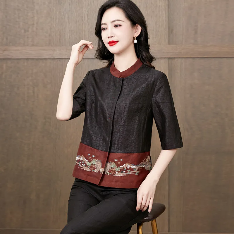 Yi Mengyuan Shirts Women's Black-5