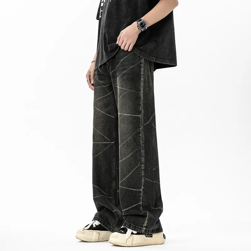 DESSO Jeans Unisex Black Gray Tie Dye-4