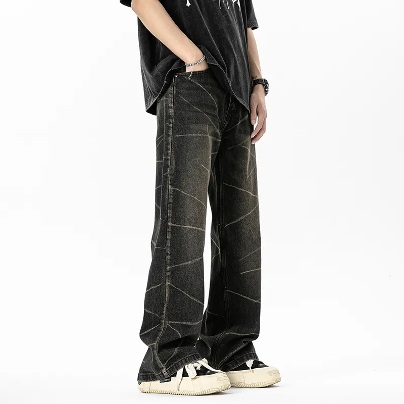 DESSO Jeans Unisex Black Gray Tie Dye-2